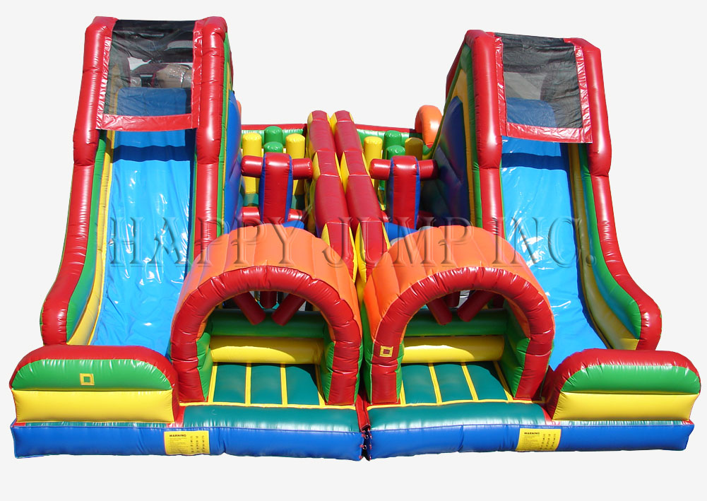 Carnival Course Double Challenge Bounce House Water Slide, Rentals in