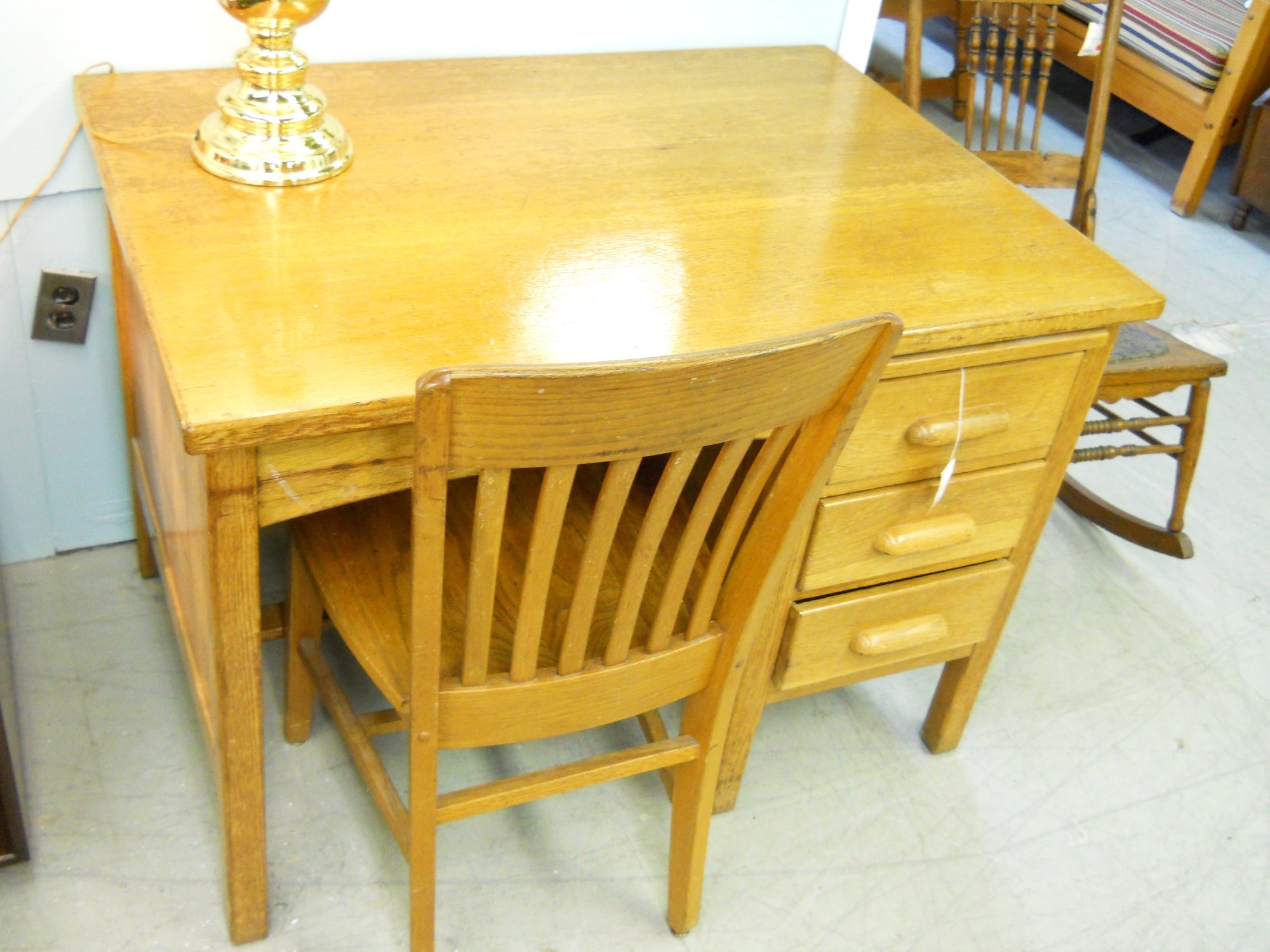 0294 Oak Desk with Chair is sold!