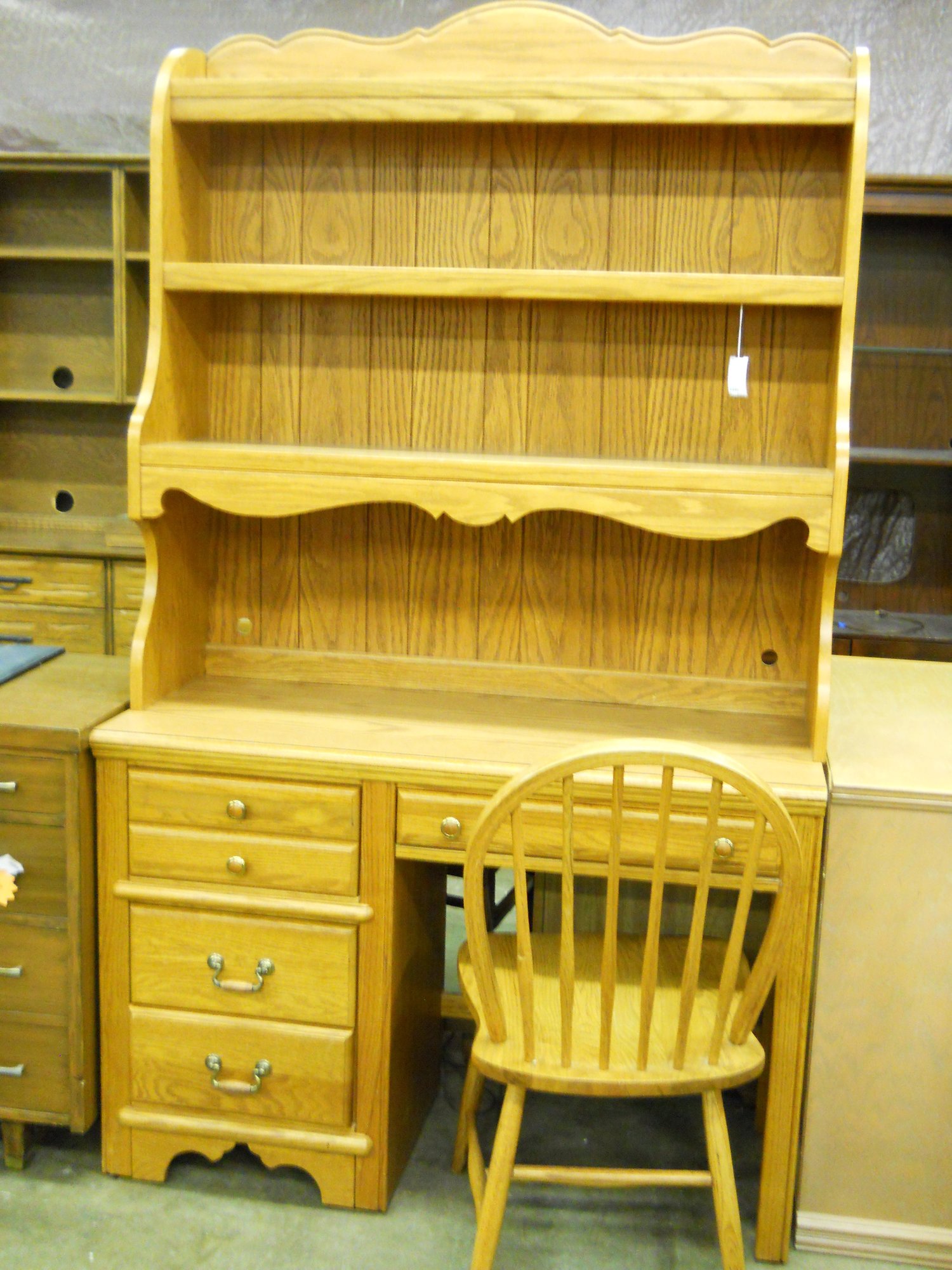 0288 "Pennsylvania House" Desk w/ Shelf Unit & Chair is sold!