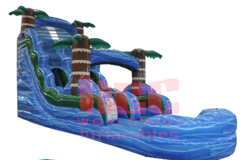 Blue Hurricane  19' Bounce House Waterslide WET or DRY image - Jacksonville, FL