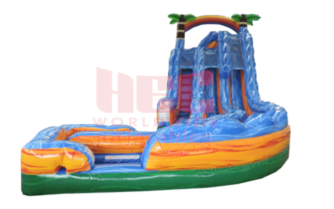 Double Corkscrew - 19' Bounce House Waterslide WET or DRY image - Jacksonville, FL