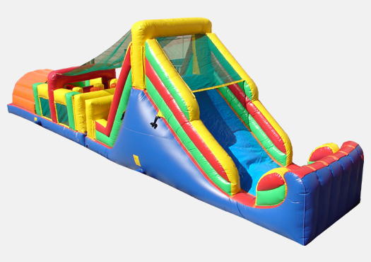 Rainbow Double Lane Obstacle Course Bounce House Waterslide WET or DRY image - Jacksonville, FL