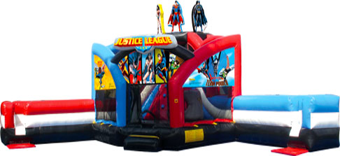 Justice League Double Challenge Bounce House Waterslide WET or DRY image - Jacksonville, FL